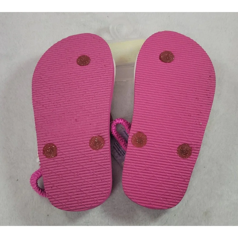 New Lisa Frank Toddler Girls Hunter Leopard Rainbow Sandals Flip Flops 10/11
